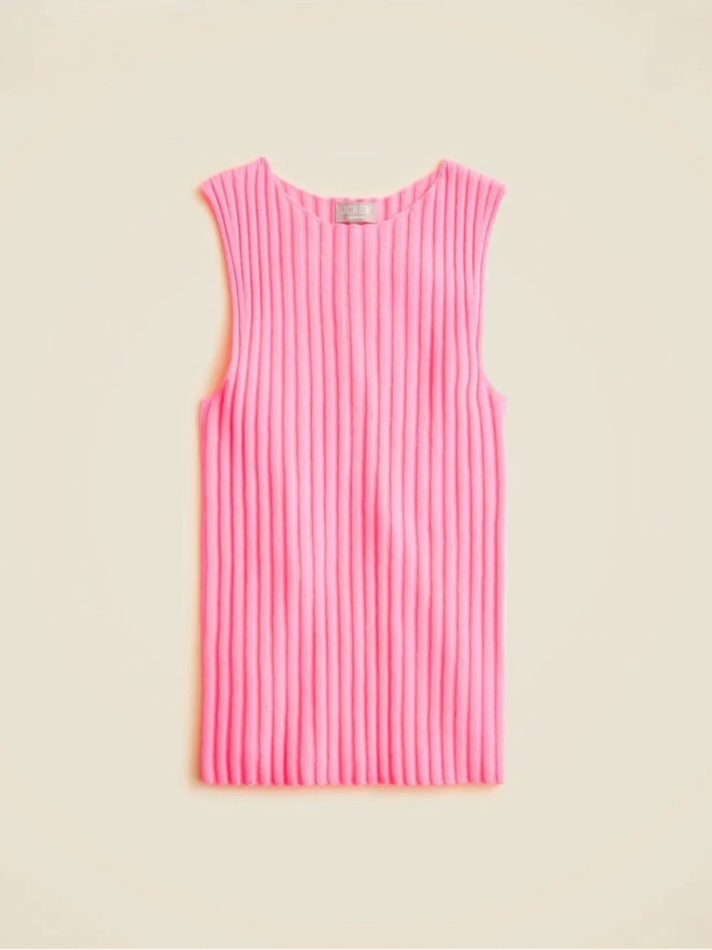 NWT J. CREW Women’s Wide-rib cashmere sweater shell Neon Capri Medium *SEE NOTE* - Picture 2 of 16